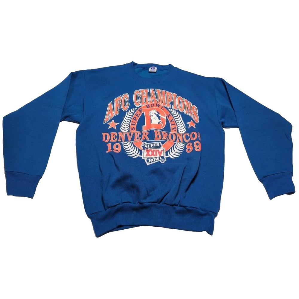 Denver Broncos 1989 AFC Champion Super Bowl XXIV Sweatshirt Logo 7 XL‎